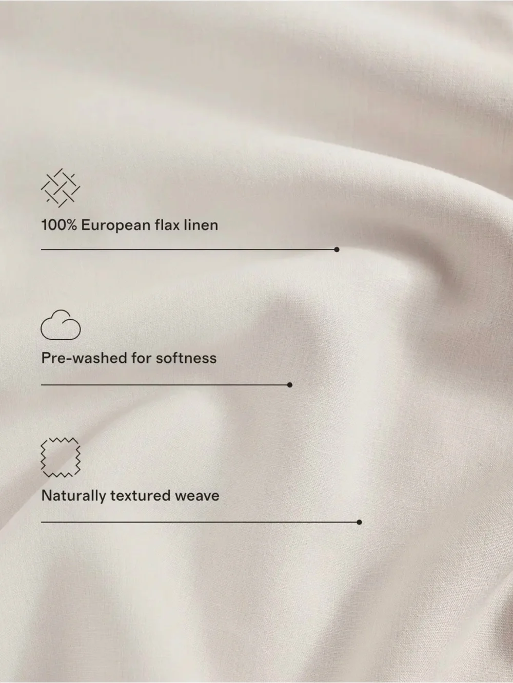 Quince NWOT European Linen Sheet Set in Oat Queen Size 1006